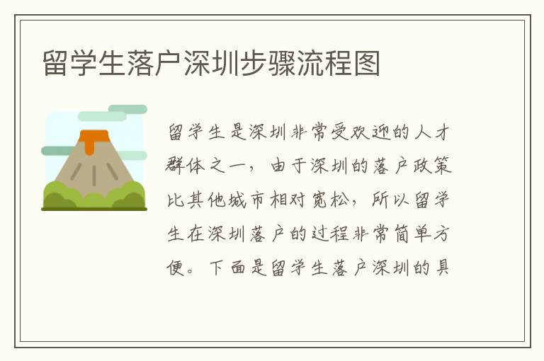 留學(xué)生落戶深圳步驟流程圖